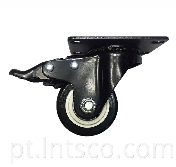 White PP Core Black PVC Brake Casters